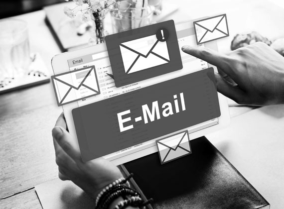 tablet iPad email e-mail icons flyout grayscale black and white