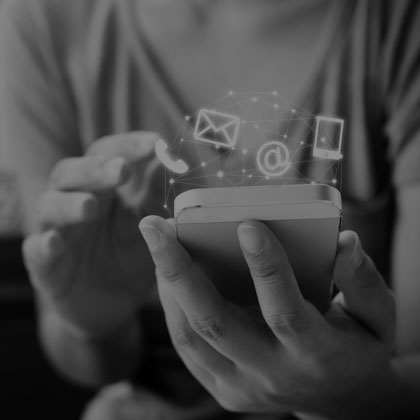 iPhone contact email call message icons grayscale black and white