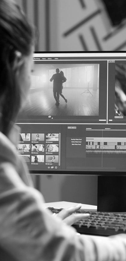 video editing and rendering grayscale black and white