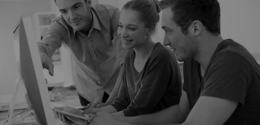 design team at work grayscale black and white